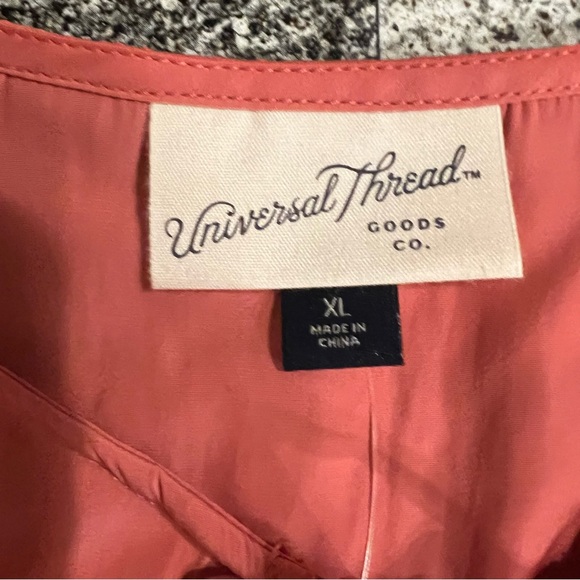 NWT Women's Tie- Front Flutter Short Sleeve Pink Mini A-Line Dress XL - Picture 10 of 12